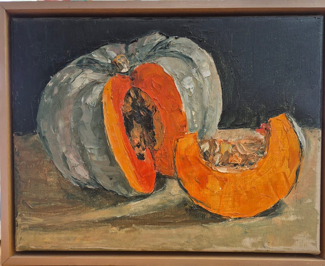 Art BY MEGAN ROODENRYS: "PUMPKIN" - Oil on Linen 40 x 30cm Framed