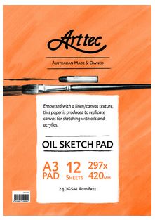 ARTTEC OIL SKETCH PAPER PAD A4 240GSM X 12 SHEETS