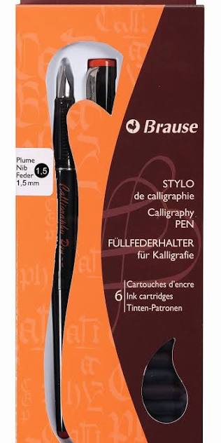 Brause Calligraphy Pen with 6 Ink Cartridges - 1.5mm