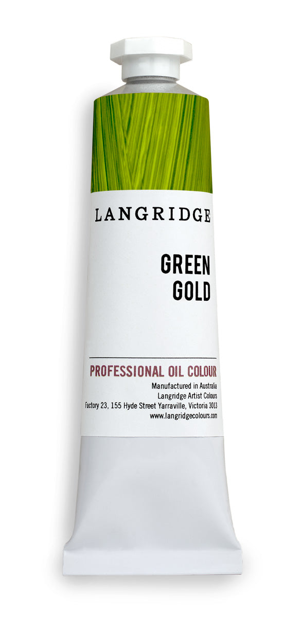 langridge oil paint - green gold - 40ml