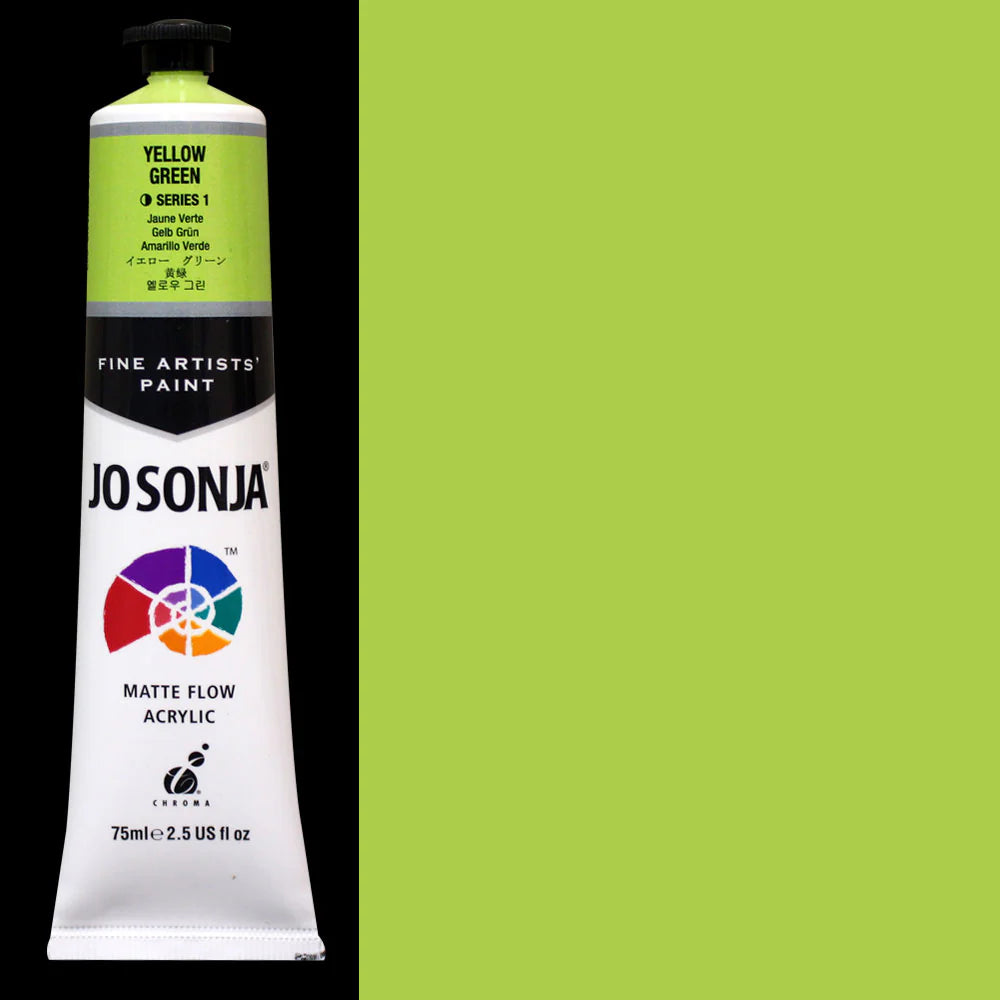 Jo Sonya Acrylic Paint 75ml Yellow Green - Series 1 - Duthy Street Art Supplies