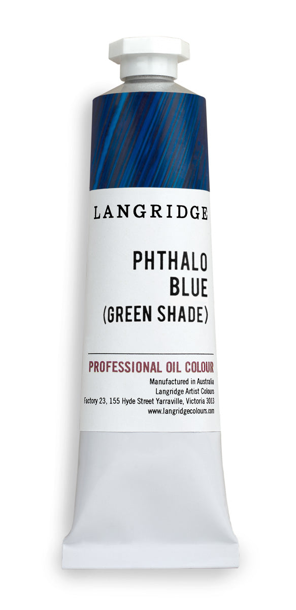 langridge oil paint phthalo blue green shade - 40ml