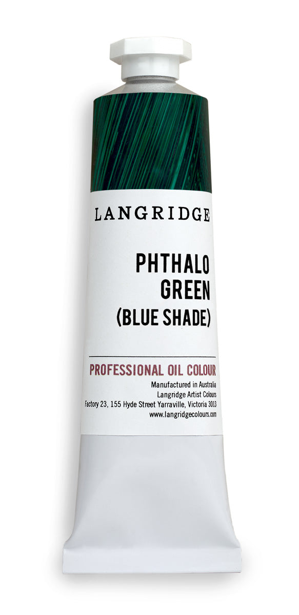 langridge oil paint - phthaolo green blue shade - 40ml