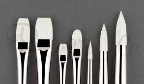 Rosemary & Co SET 125 for oils and acryics - set of 7 Ivory brushes