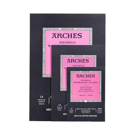 Arches Aquarelle Watercolour Pad - A3 - Hot Pressed - 300 gsm