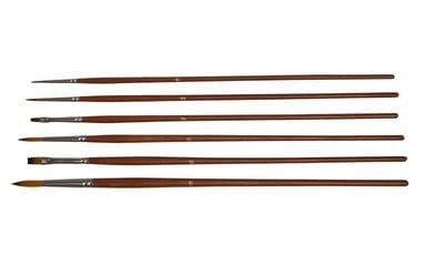 Premium brown synthetic brush set of 6 - great for oil and acrylic painting