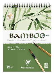 Bamboo watercolour pad by Clairefontaine - 250gsm - 15 pages