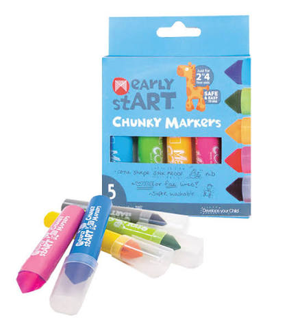 Early Start Chunky Markers - Pack of 5 - Duthy Street Art Supplies