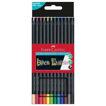 faber-castell black edition coloured pencils 12 pack