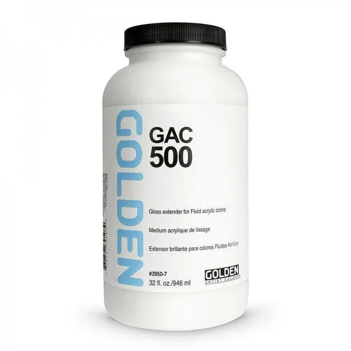 Golden GAC 500 Gloss extender for fluid acrylic colours - 946ml - Duthy Street Art Supplies