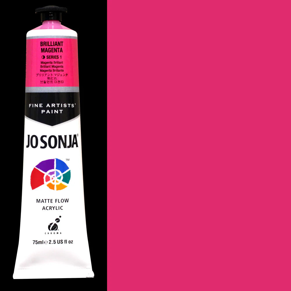 Josonja Brilliant Magenta matte flow acrylic paint - 75ml - Series 1 - Duthy Street Art Supplies