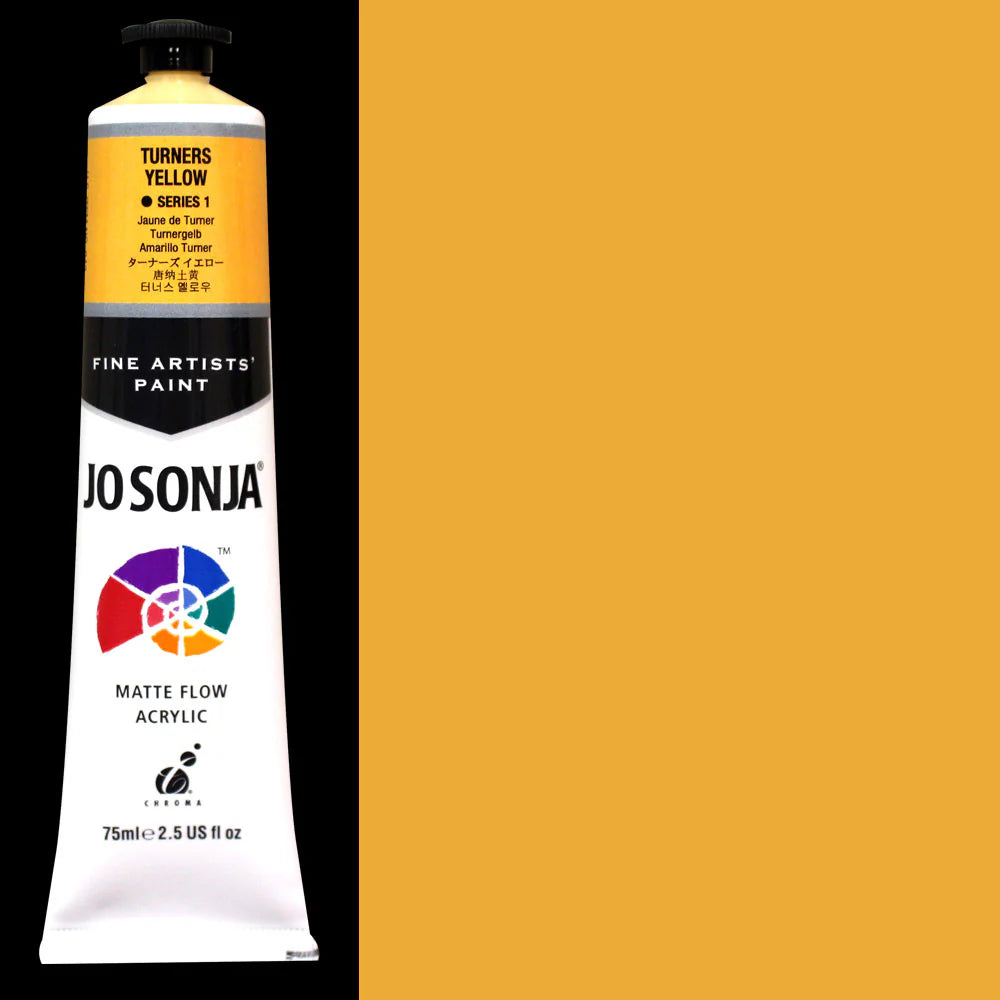 Jo sonja acrylic matte flow - Turners Yellow - 75ml - Series 1