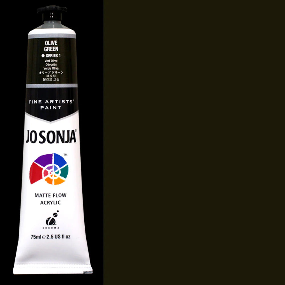 Jo Sonja Matte Flow Acrylic - Olive Green - 75ml - Series 1