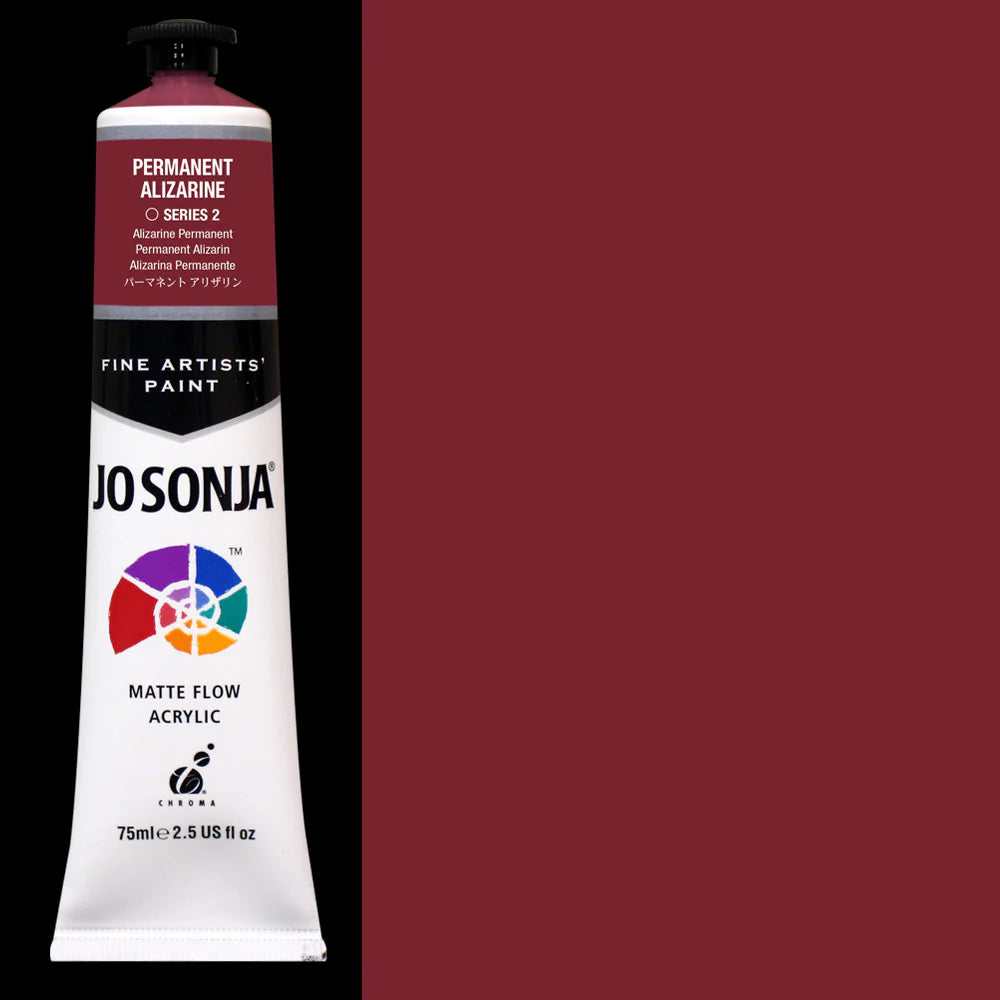 Jo sonja Matte Flow Acrylic - Permanent Alizarine - 75ml  - Series 2