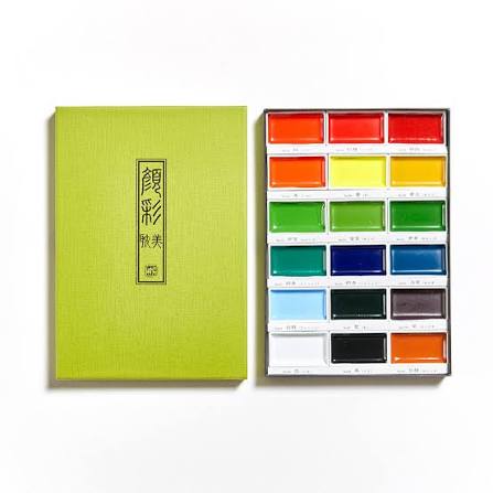 Kuretake Gansai tambi Watercolour Set 18 colours - Duthy Street Art Supplies