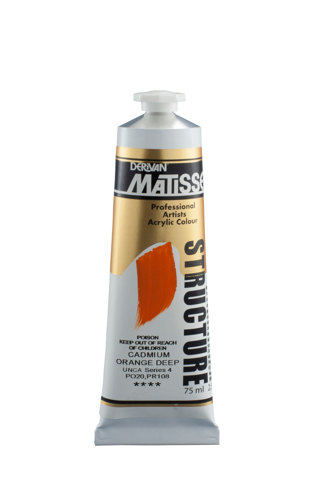 Matisse Structure acrylic paint - Cadmium orange deep - 75ml - Series 4 - Duthy Street Art Supplies