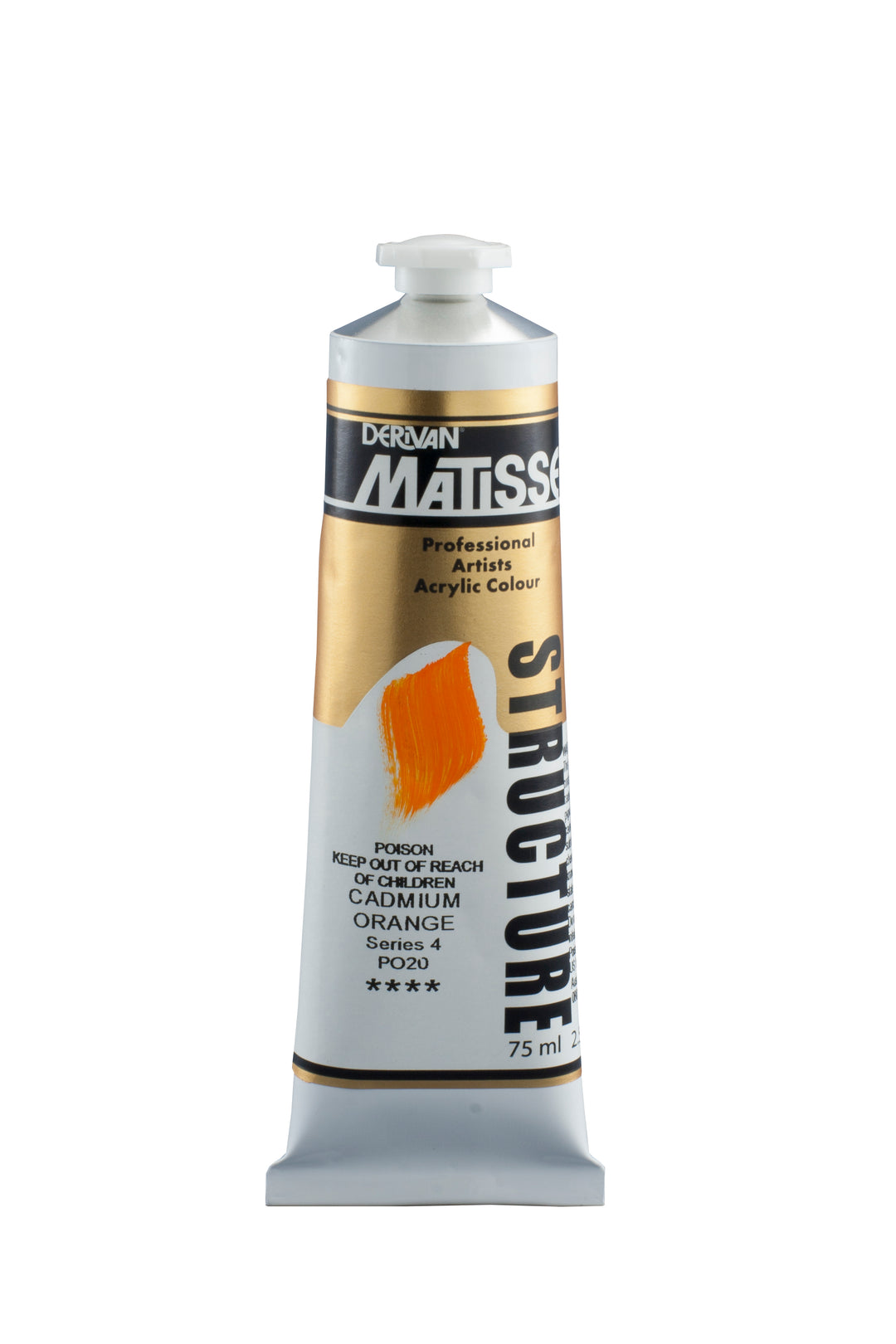 Matisse Structure Acrylic Paint - Cadmium orange - 75ml - Series 4 - Duthy Street Art Supplies