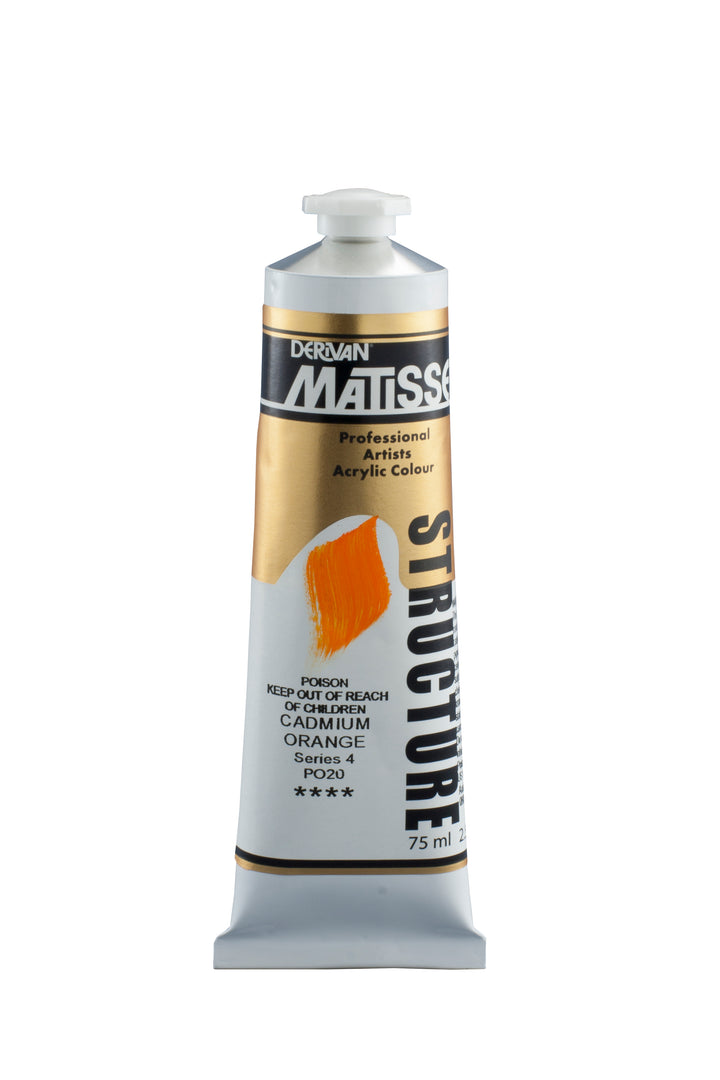 Matisse Structure Acrylic Paint - Cadmium orange - 75ml - Series 4 - Duthy Street Art Supplies