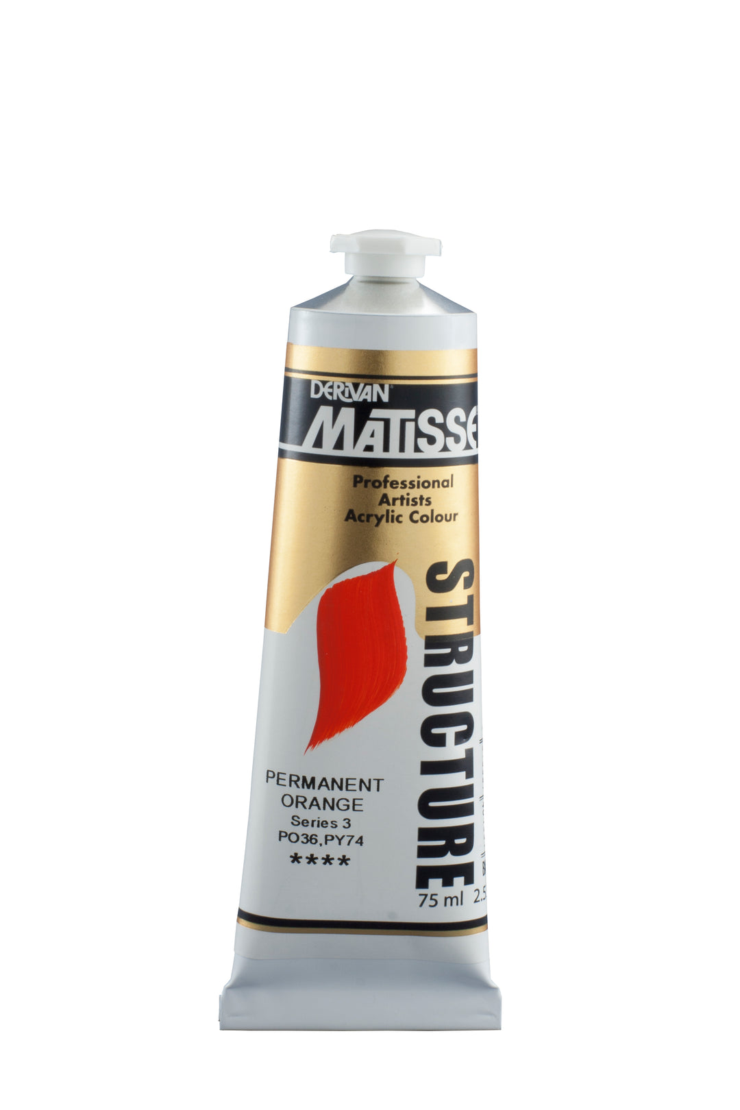 Matisse structure acrylic paint - permanent orange - 75ml