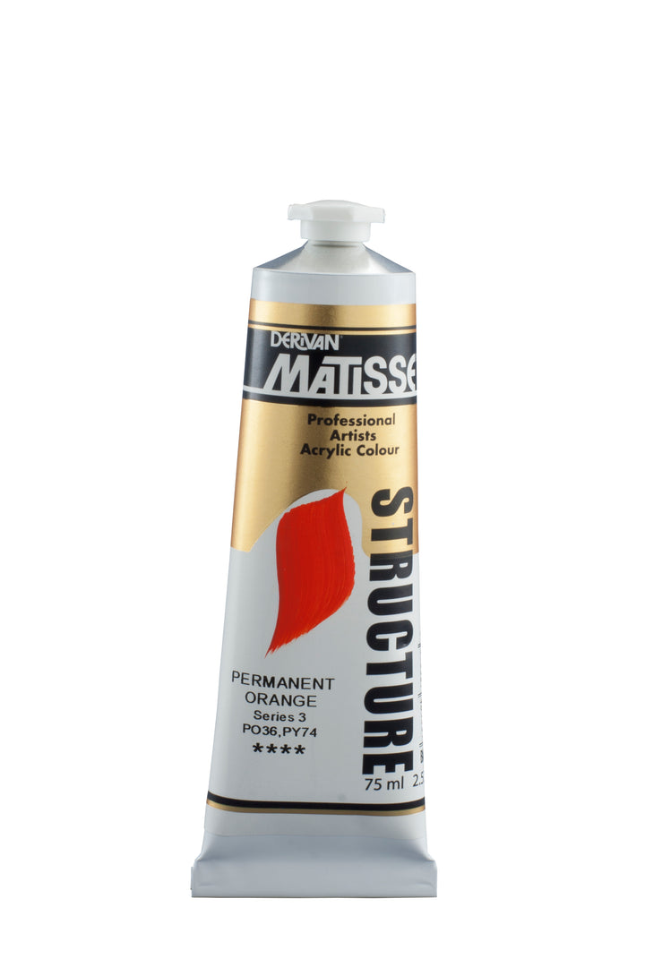 Matisse structure acrylic paint - permanent orange - 75ml