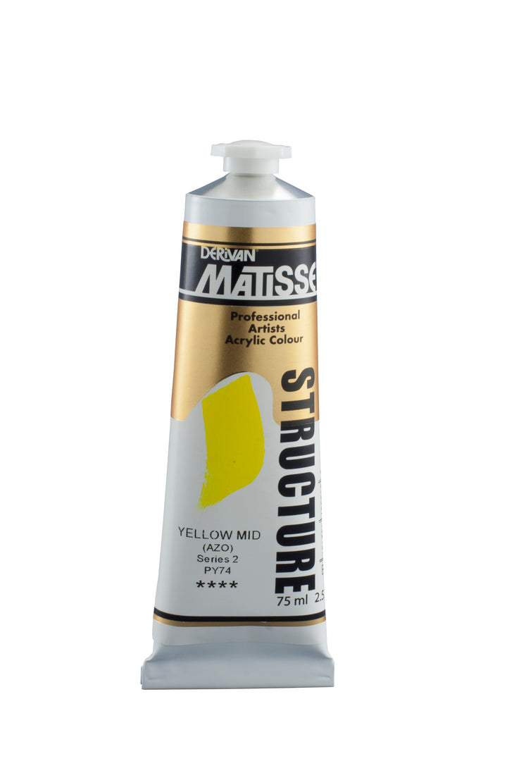 Matisse structure acrylic paint - yellow mid azo - 75ml