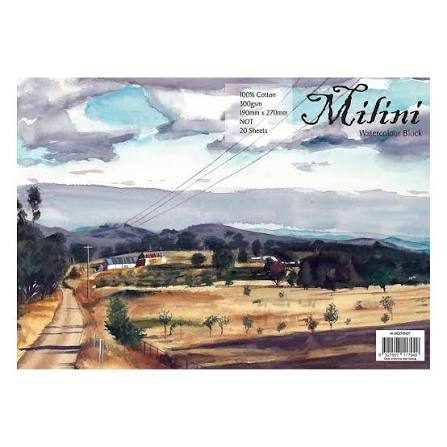 A pack of 20 sheets of Milini Watercolor Block printing cotton
