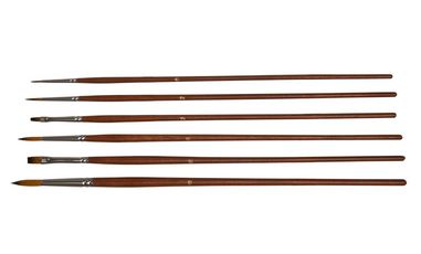 Premium Brush set by art basics - set of 6 - golden brown synthetic - oil and acrylic painting