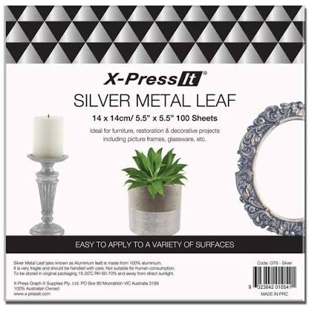 Silver Metal Leaf - 14 x 14 cm - 100 sheets by X-Press It
