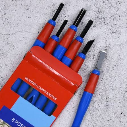 Lino and wood carving tools.  Manganese steel blades with plastic handle and easy grip