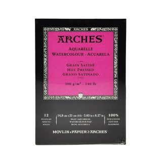 Arches Hot Pressed Pad 300gsm A5 12 sheets