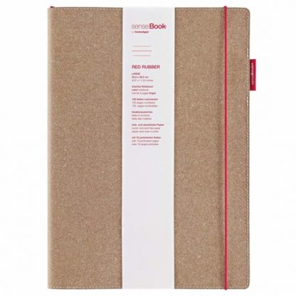 SenseBook - Red Rubber Leather Bound Notebook - 20.5 x 28.5cm