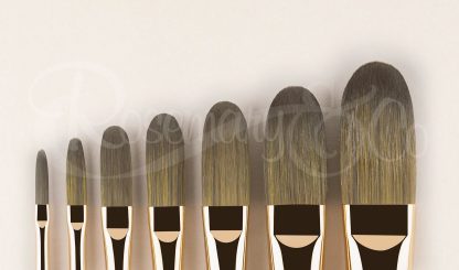 ROSEMARY HANDMADE BRUSH Evergreen Long Filbert Size 10 SHORT HANDLE