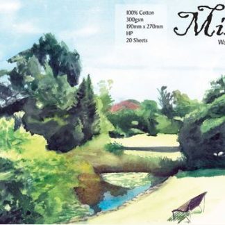 Milini Watercolour BLOCK 100% HOT PRESS Cotton 19 x 27cm 20 Sheets