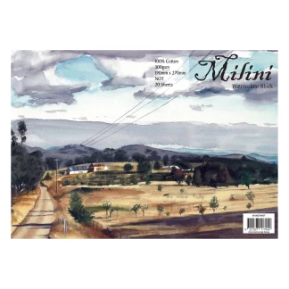 Milini Watercolour BLOCK 100% COLD PRESS Cotton 19 x 27cm 20 Sheets