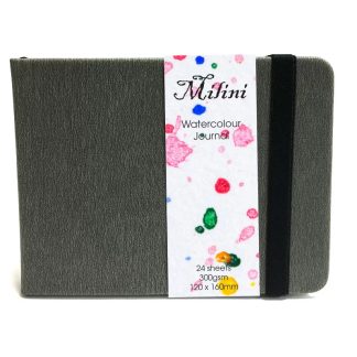 Milini Watercolour Journal 300GSM 24 Sheets GREY