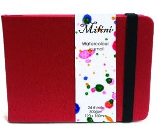 Milini Watercolour Journal 300GSM 24 Sheets RED