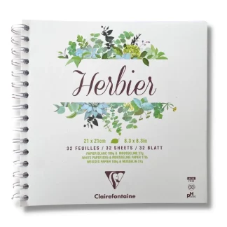 Herbier Pad BOTANICAL Interleaved with Mousseline Paper 32 Sheets / 21 x 21cm / 180g Paper / 37g interleave