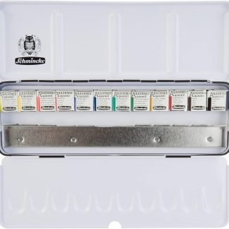 SCHMINCKE AKADEMIE WATERCOLOUR SET 12 X HALF PANS + METAL TIN