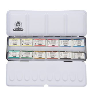 SCHMINCKE AKADEMIE WATERCOLOUR SET 12 X FULL PANS + METAL TIN