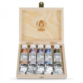 Schmincke Aquarell Super Granulation Wooden Box Set Tundra 5x15ml
