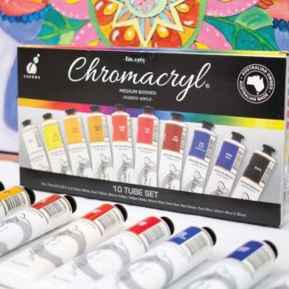 CHROMACRYL Student Set of 10 x 75ml Acrylic Paints