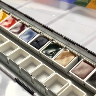 Daniel Smith Watercolors Extra Fine 12 Half Pan Set in Metal Box + 12 empty