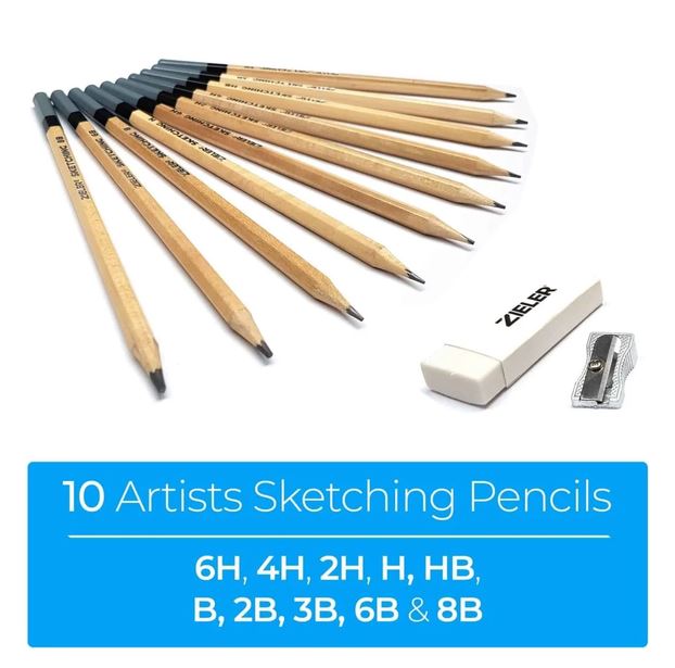 Zieler Artists Pencil Sketching 12 piece Set - Image 2